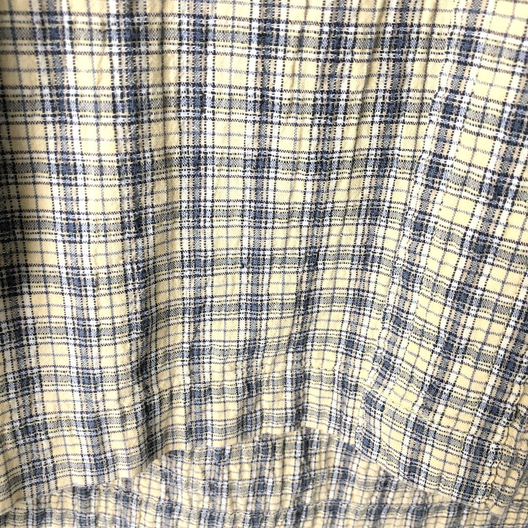 Ralph Lauren CHAPS short sleeve button down check shirt men's size M cotton Beige type Vintage Second Hand