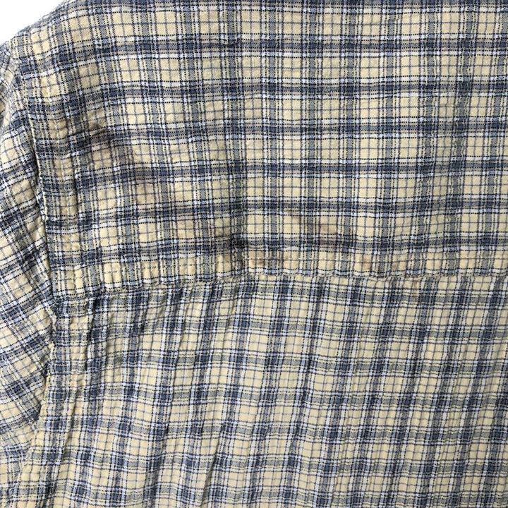 Ralph Lauren CHAPS short sleeve button down check shirt men's size M cotton Beige type Vintage Second Hand