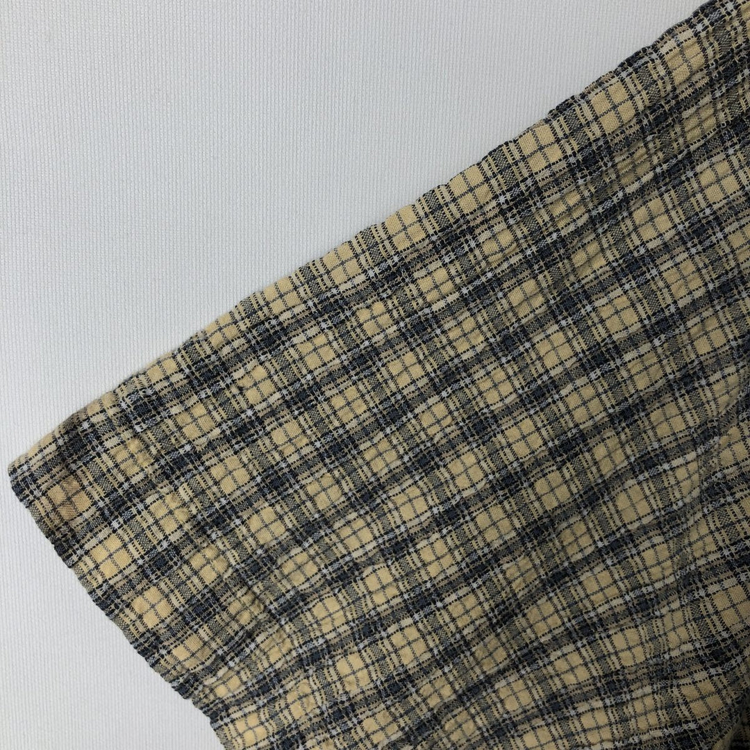 Ralph Lauren CHAPS short sleeve button down check shirt men's size M cotton Beige type Vintage Second Hand