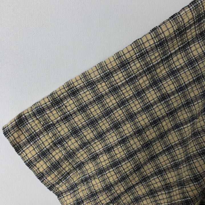 Ralph Lauren CHAPS short sleeve button down check shirt men's size M cotton Beige type Vintage Second Hand