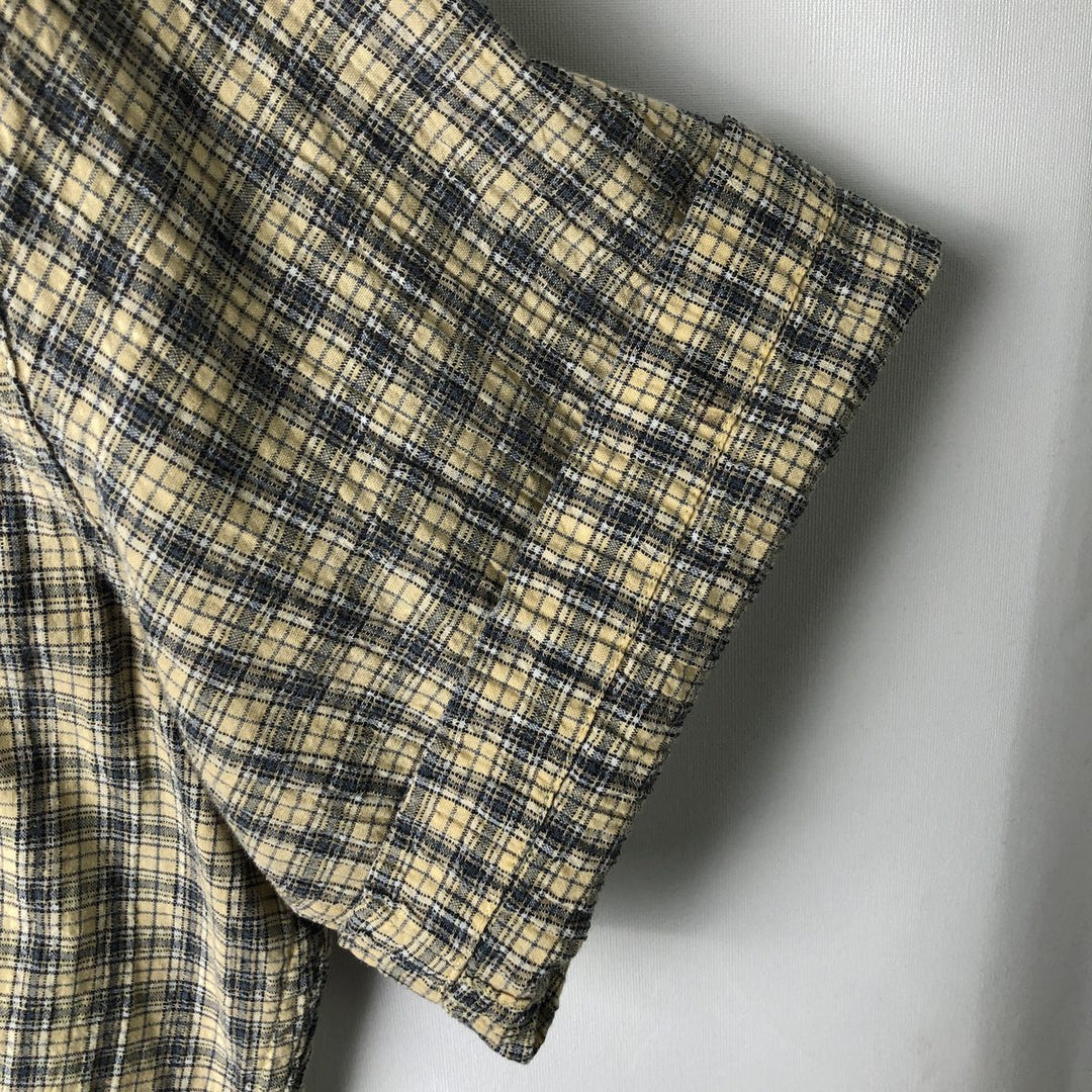 Ralph Lauren CHAPS short sleeve button down check shirt men's size M cotton Beige type Vintage Second Hand