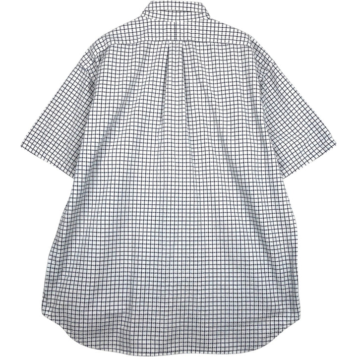 Ralph Lauren BLAIRE Seersucker Short-Sleeve Button-Down Check Shirt, Men's XXL (approx.) cotton white type Vintage Second Hand