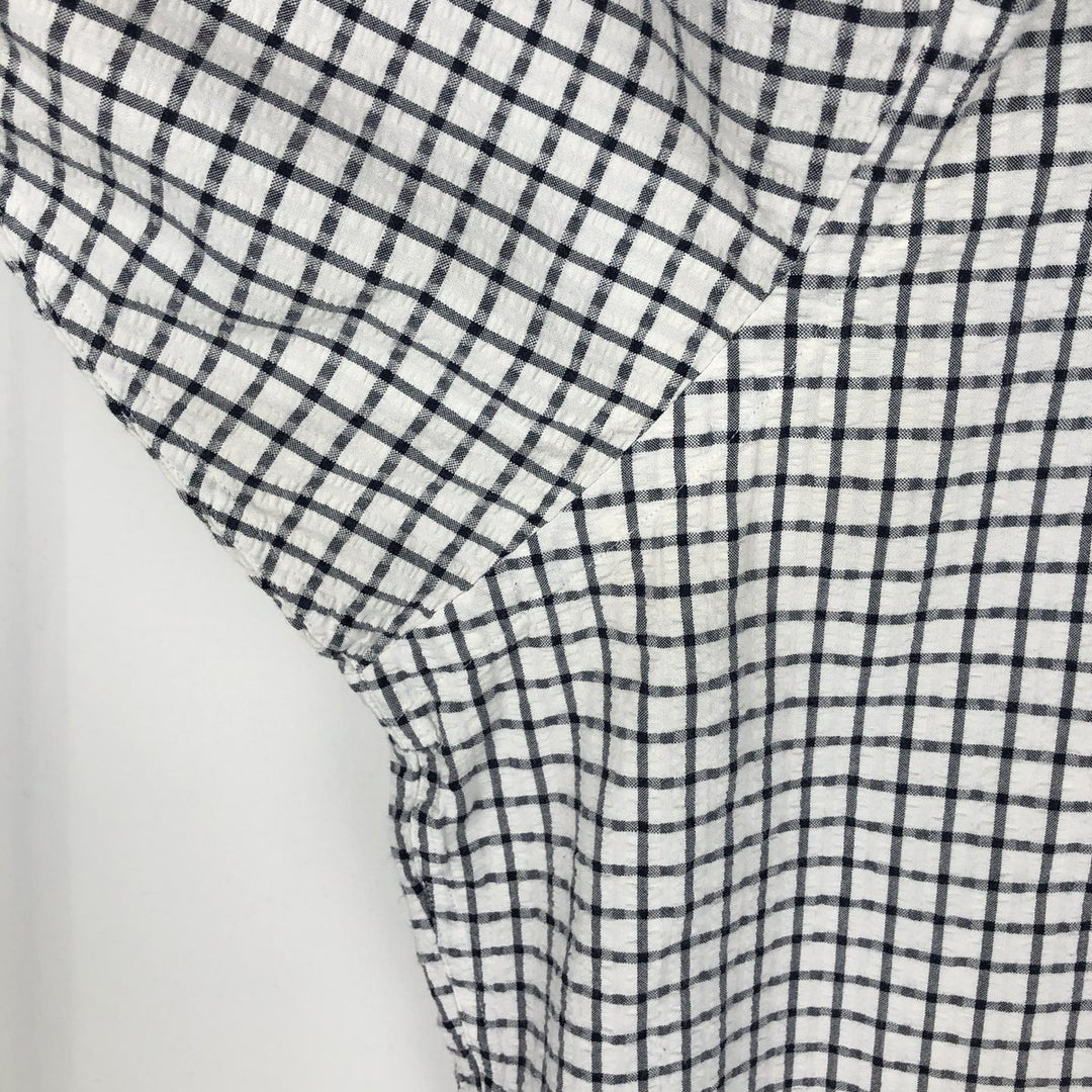 Ralph Lauren BLAIRE Seersucker Short-Sleeve Button-Down Check Shirt, Men's XXL (approx.) cotton white type Vintage Second Hand