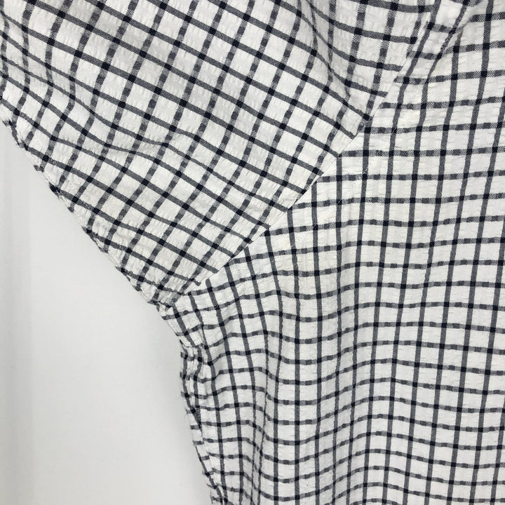 Ralph Lauren BLAIRE Seersucker Short-Sleeve Button-Down Check Shirt, Men's XXL (approx.) cotton white type Vintage Second Hand