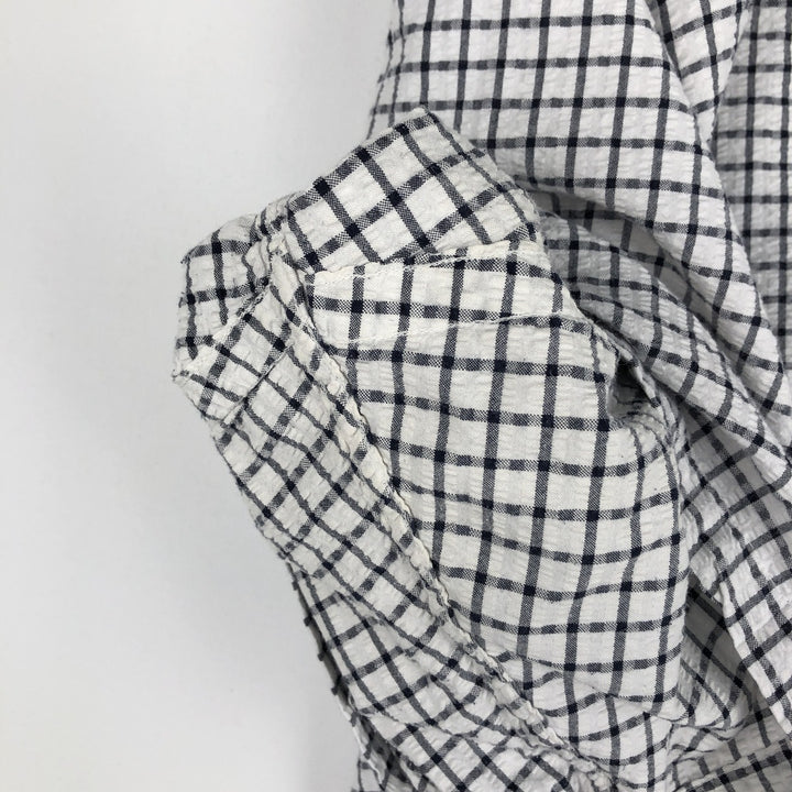 Ralph Lauren BLAIRE Seersucker Short-Sleeve Button-Down Check Shirt, Men's XXL (approx.) cotton white type Vintage Second Hand