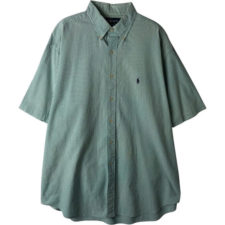 Ralph Lauren BLAKE Seersucker Short Sleeve Button Down Striped Shirt Men's XL cotton white type Vintage Second Hand
