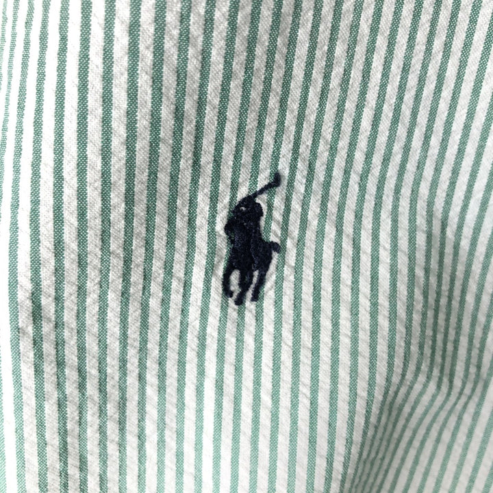 Ralph Lauren BLAKE Seersucker Short Sleeve Button Down Striped Shirt Men's XL cotton white type Vintage Second Hand