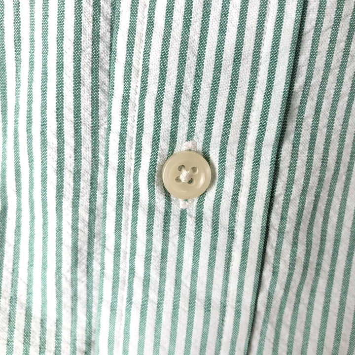 Ralph Lauren BLAKE Seersucker Short Sleeve Button Down Striped Shirt Men's XL cotton white type Vintage Second Hand