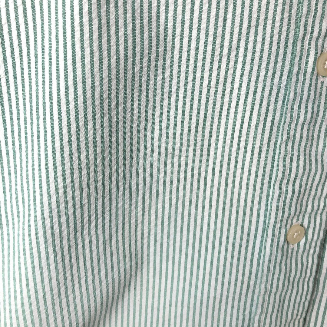 Ralph Lauren BLAKE Seersucker Short Sleeve Button Down Striped Shirt Men's XL cotton white type Vintage Second Hand