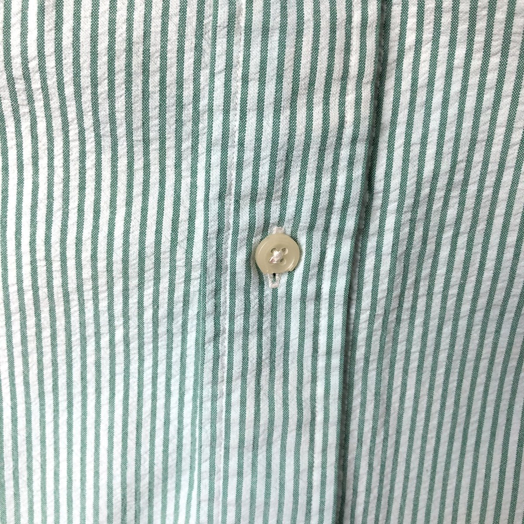 Ralph Lauren BLAKE Seersucker Short Sleeve Button Down Striped Shirt Men's XL cotton white type Vintage Second Hand