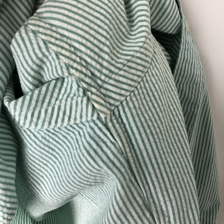Ralph Lauren BLAKE Seersucker Short Sleeve Button Down Striped Shirt Men's XL cotton white type Vintage Second Hand