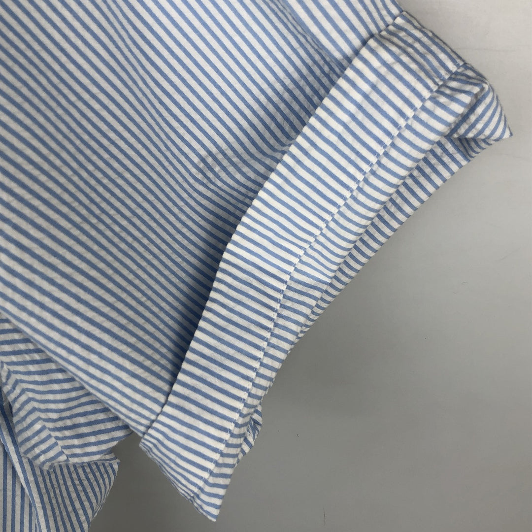 Ralph Lauren CLASSIC FIT Short-Sleeve Seersucker Button-Down Striped Shirt, Men's Size XL (approx.) cotton Blue type light blue Vintage Second Hand