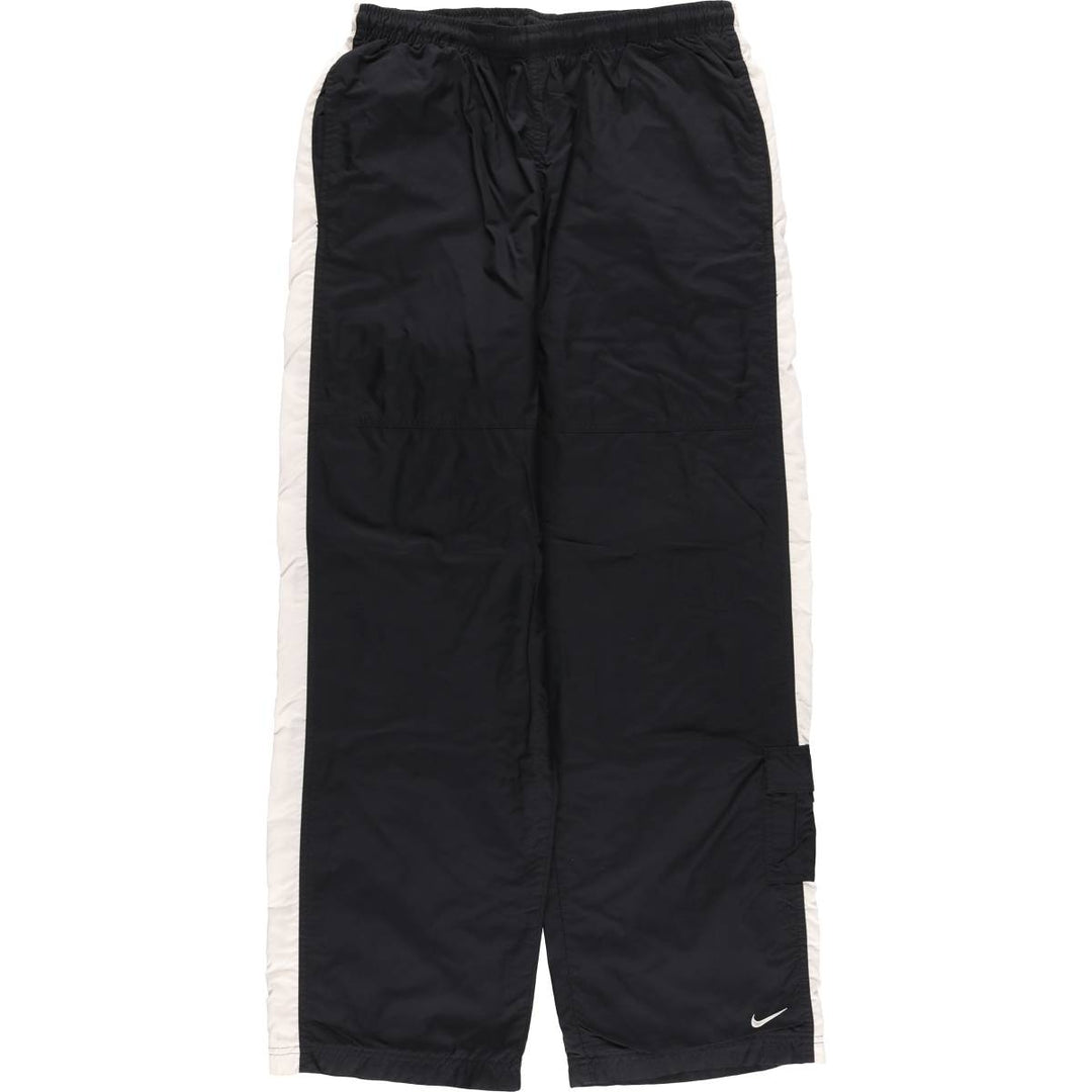 Nike warm-up pants, nylon pants, crinkle pants, men's size M polyester black type Vintage Second Hand