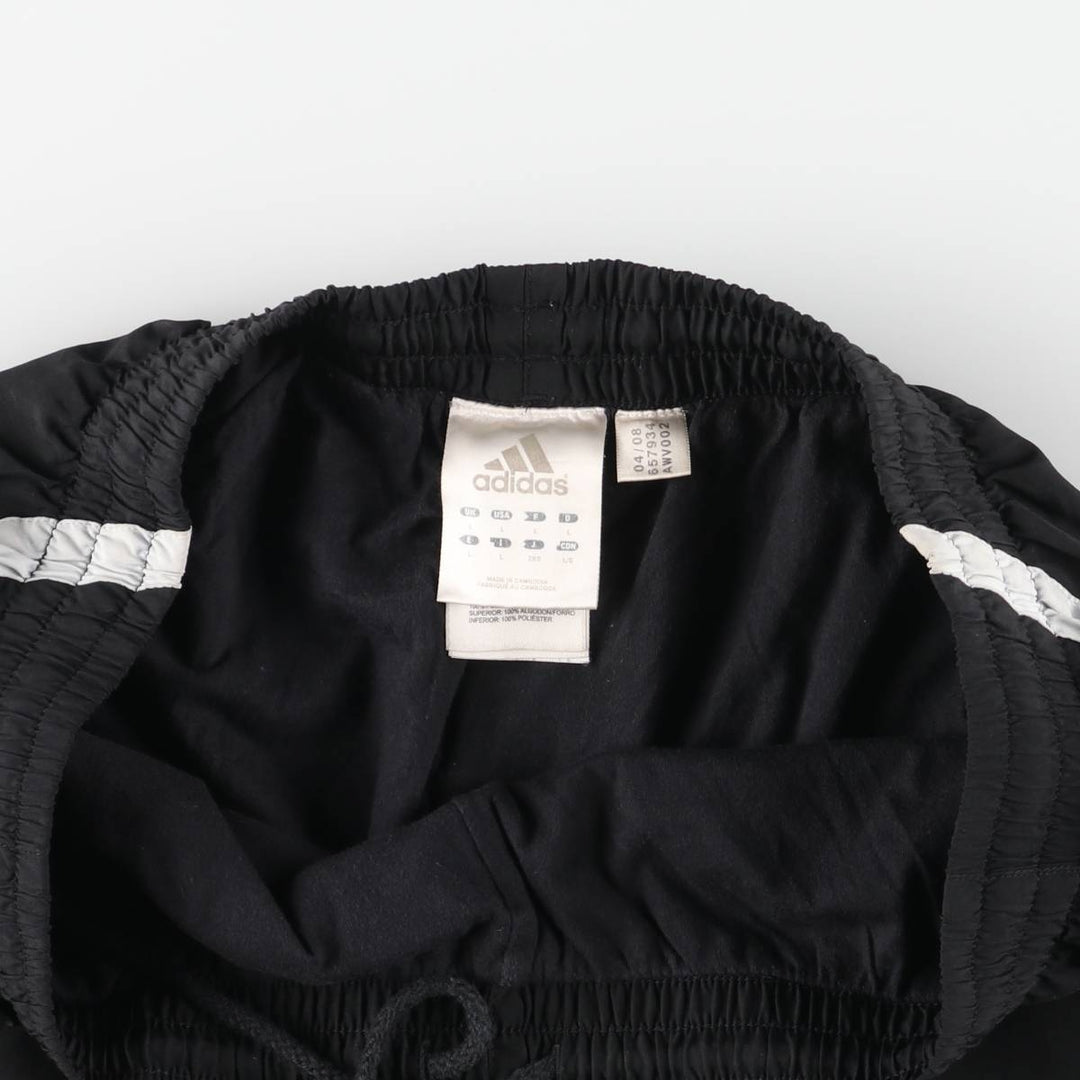 Adidas warm-up pants, nylon pants, crinkle pants, men's size L polyester black type Vintage Second Hand