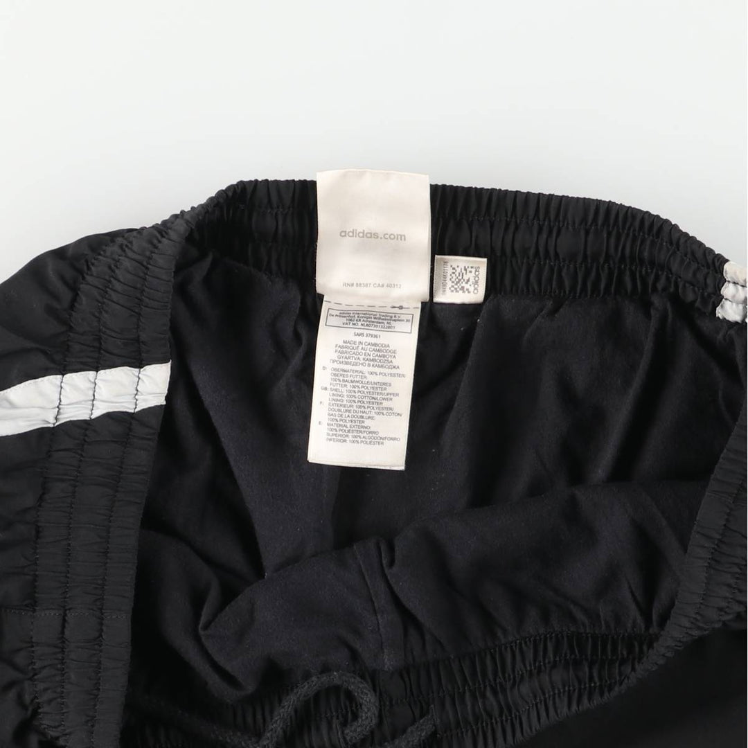 Adidas warm-up pants, nylon pants, crinkle pants, men's size L polyester black type Vintage Second Hand