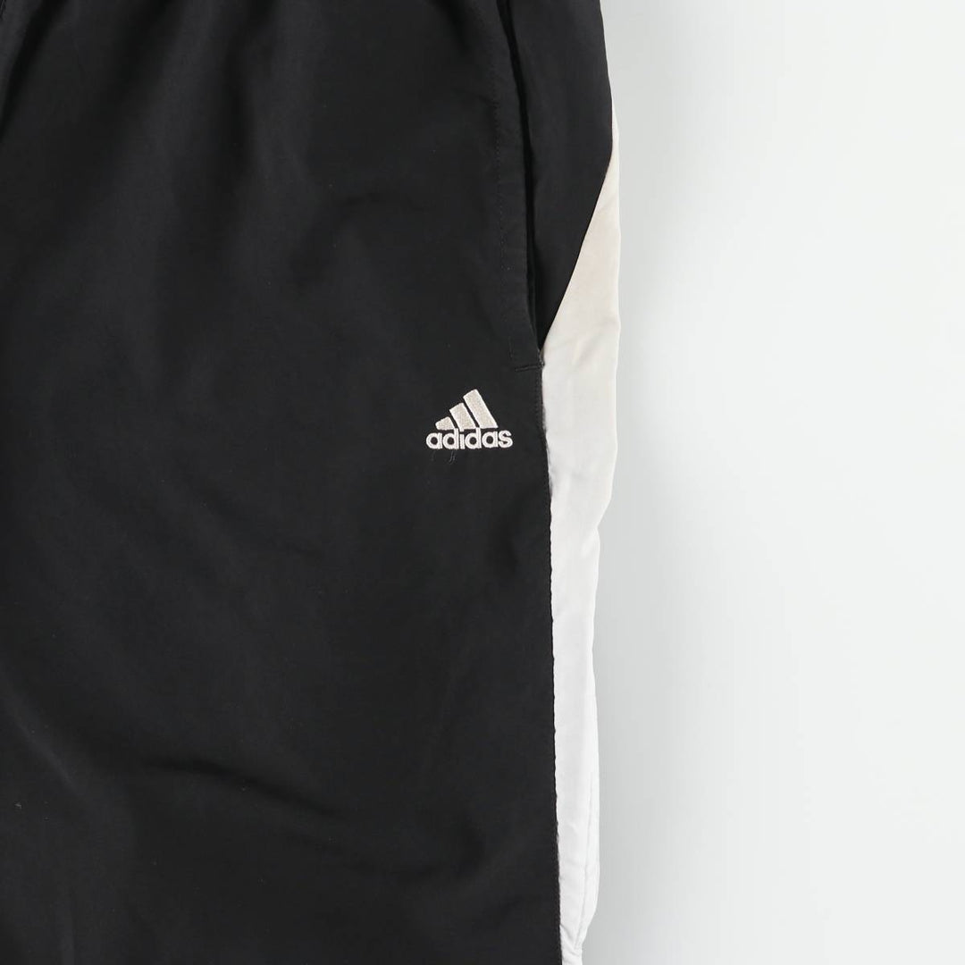 Adidas warm-up pants, nylon pants, crinkle pants, men's size L polyester black type Vintage Second Hand
