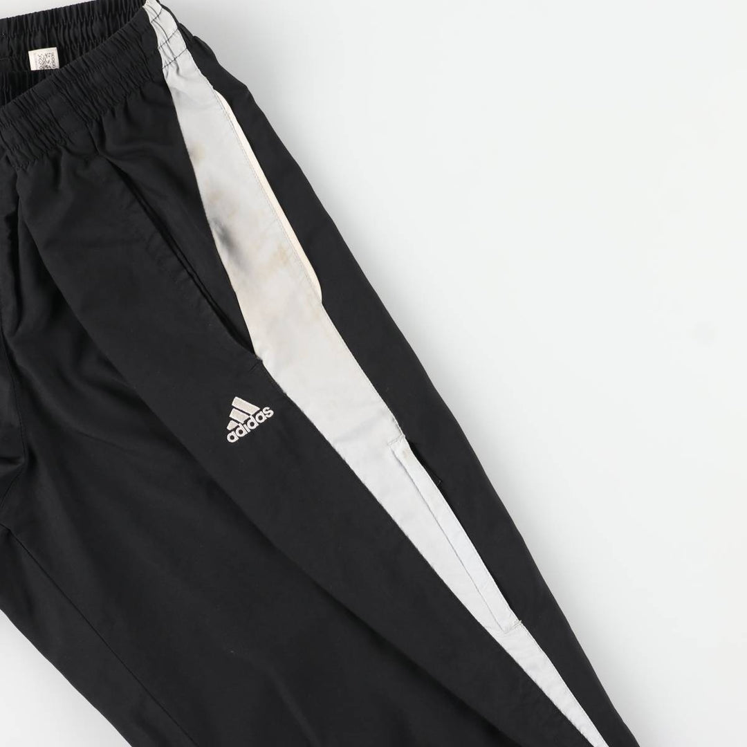 Adidas warm-up pants, nylon pants, crinkle pants, men's size L polyester black type Vintage Second Hand