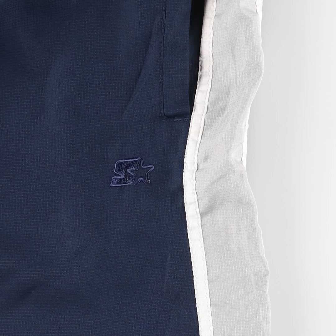 Starter Ripstop Warm-Up Nylon Pants (Men's Size L) polyester navy blue type Vintage Second Hand