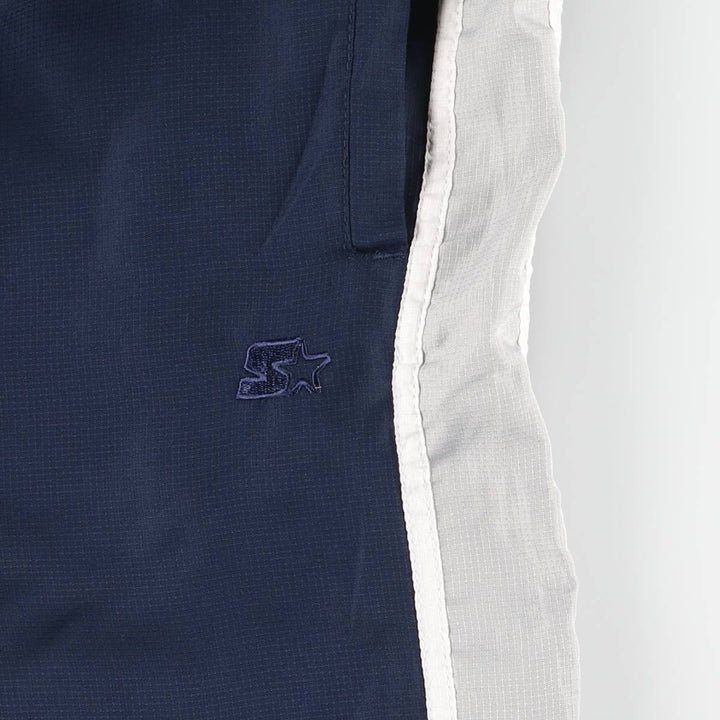 Starter Ripstop Warm-Up Nylon Pants (Men's Size L) polyester navy blue type Vintage Second Hand