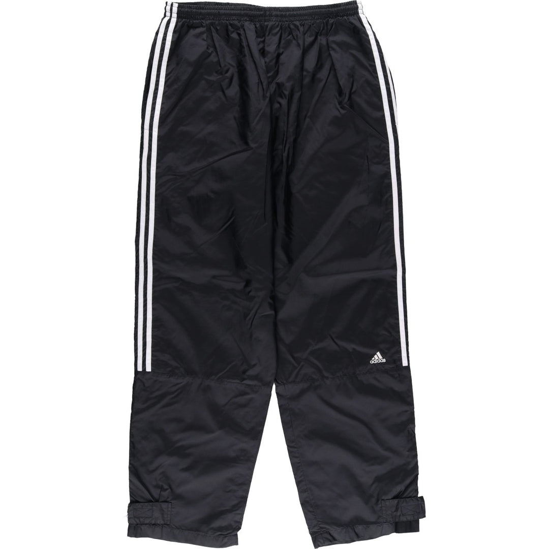 90s~00'S Adidas nylon pants, rustling pants, men's XL size, vintage Nylon black type Vintage Second Hand
