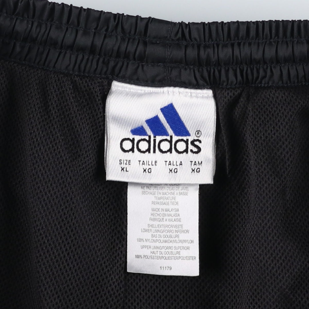 90s~00'S Adidas nylon pants, rustling pants, men's XL size, vintage Nylon black type Vintage Second Hand