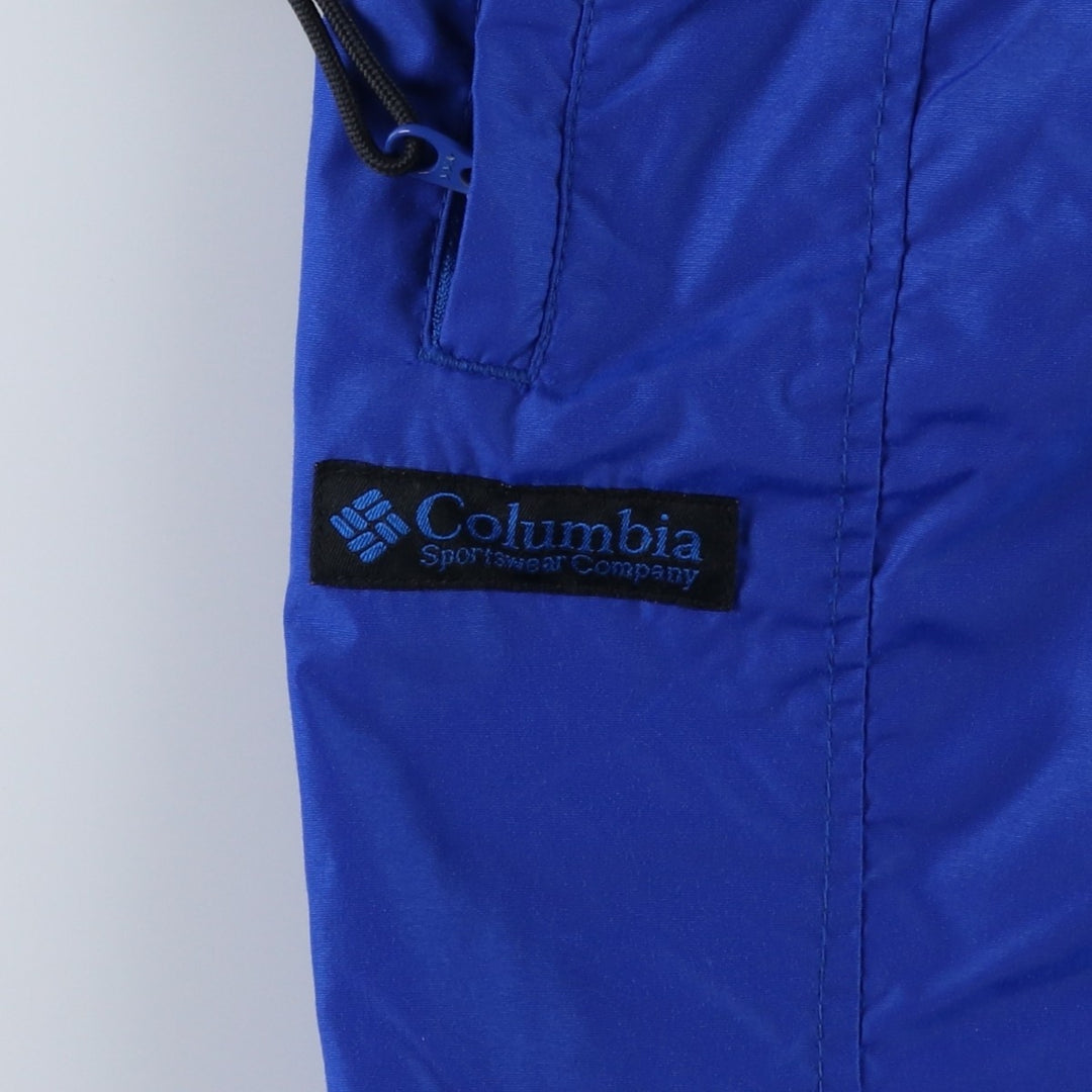 90'S Columbia white tag nylon pants, padded, men's size M equivalent, vintage. Nylon blue type Vintage Second Hand