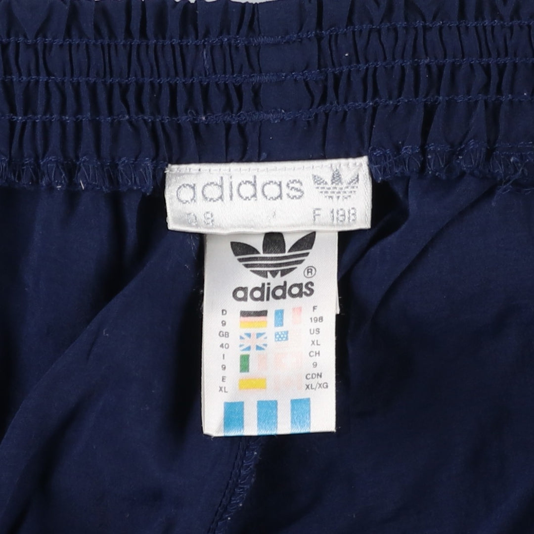 80s-90'S Adidas nylon pants, windbreaker style, men's size XL equivalent, vintage. Nylon navy blue type Vintage Second Hand