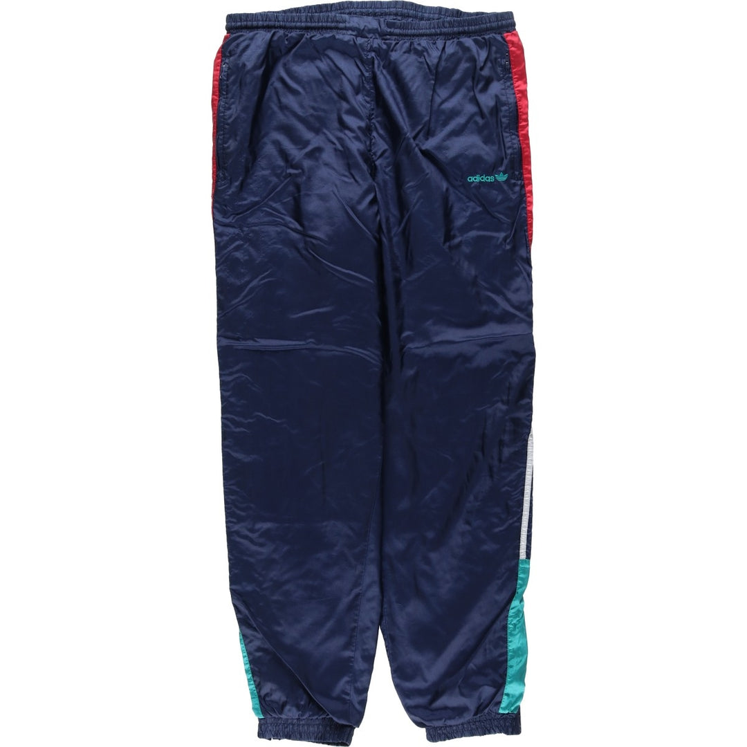 Adidas nylon pants, windbreaker style, men's size W38 (approx.) unclear navy blue type Vintage Second Hand