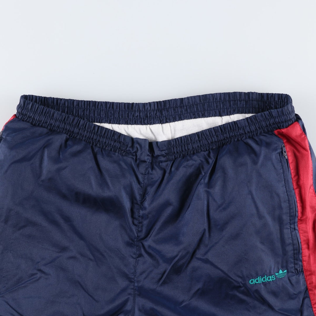 Adidas nylon pants, windbreaker style, men's size W38 (approx.) unclear navy blue type Vintage Second Hand