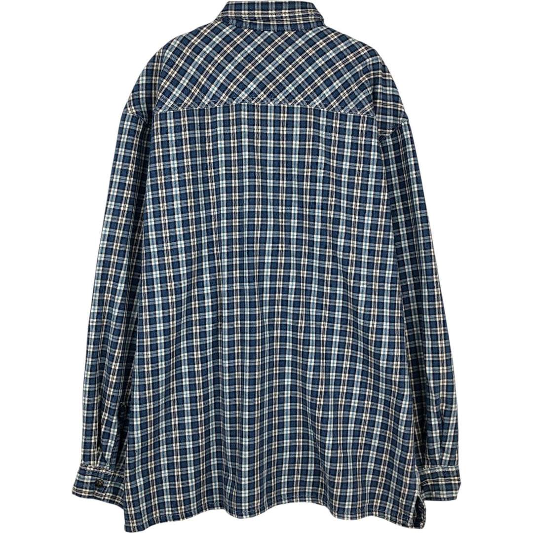 90'S Levi's Long Sleeve Flannel Check Shirt, Men's XL, Vintage cotton blue type Vintage Second Hand
