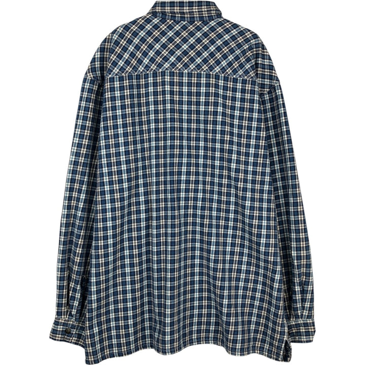 90'S Levi's Long Sleeve Flannel Check Shirt, Men's XL, Vintage cotton blue type Vintage Second Hand