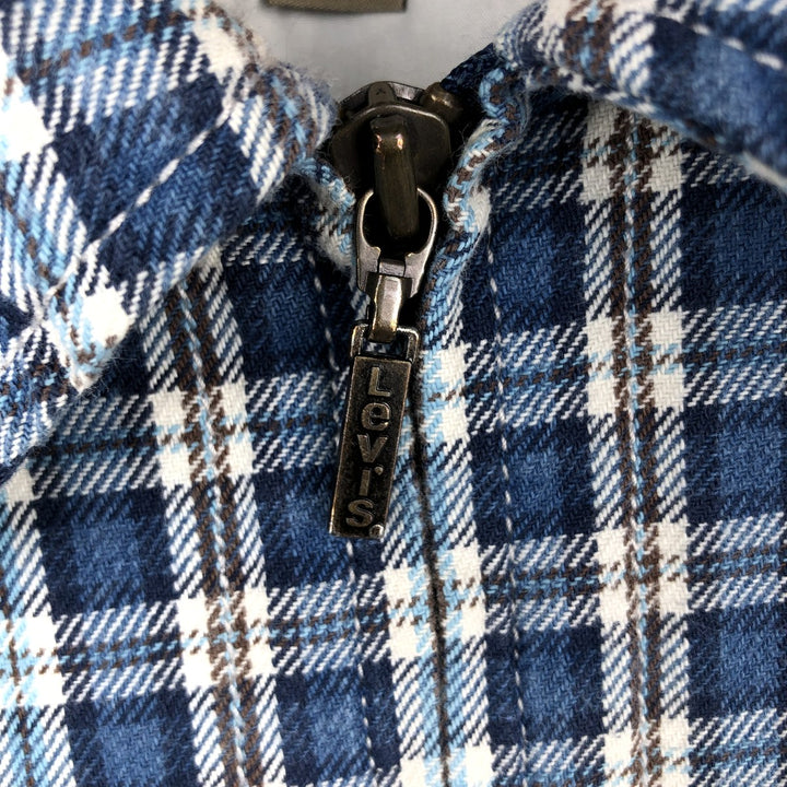 90'S Levi's Long Sleeve Flannel Check Shirt, Men's XL, Vintage cotton blue type Vintage Second Hand