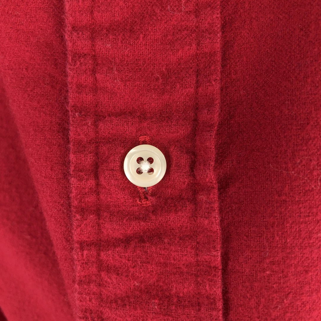 Ralph Lauren BLAIRE Long-Sleeve Button-Down Flannel Shirt, Men's Size L (approx.) cotton red type Vintage Second Hand