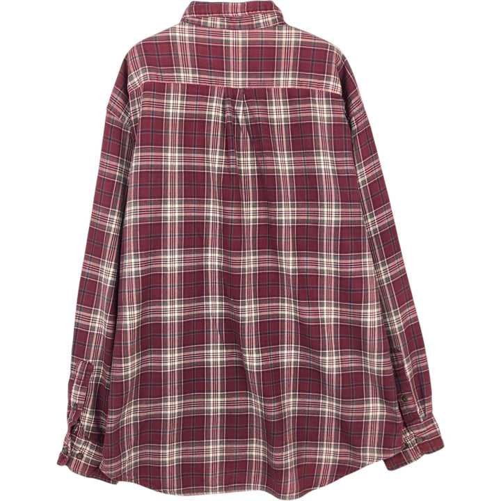 GAP Long-Sleeve Button-Down Flannel Check Shirt, Men's Size L (approx.) cotton Red type red-purple Vintage Second Hand