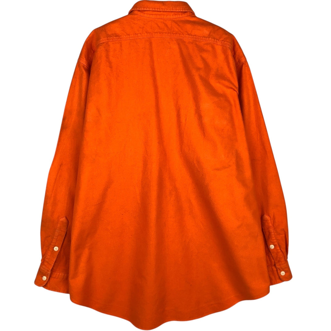 Ralph Lauren POLO by Ralph Lauren Long-Sleeve Heavy Flannel Shirt, Men's Size XXL (approx.) cotton orange type Vintage Second Hand