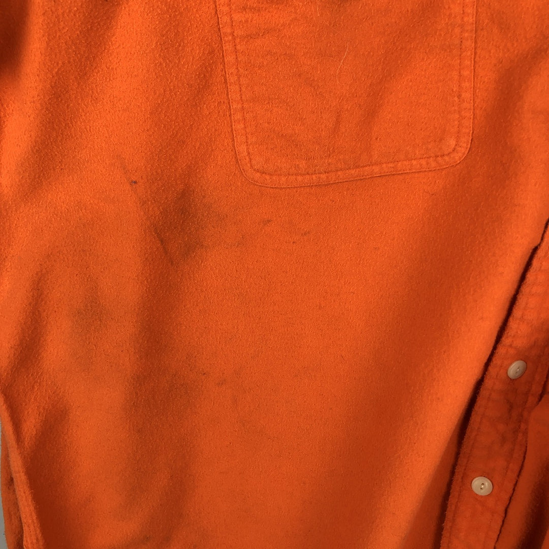 Ralph Lauren POLO by Ralph Lauren Long-Sleeve Heavy Flannel Shirt, Men's Size XXL (approx.) cotton orange type Vintage Second Hand