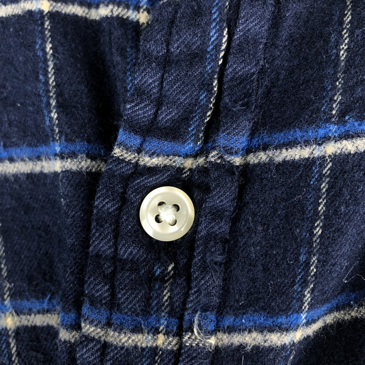 2000'S Ralph Lauren Polo Jeans Company long-sleeved flannel check shirt, men's size XL cotton navy blue type Vintage Second Hand