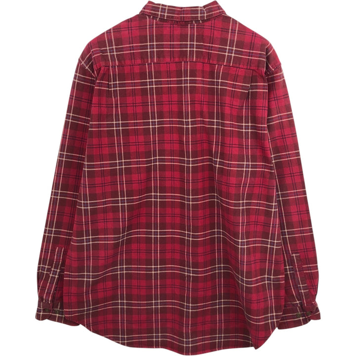 90'S GAP Vintage Long Sleeve Flannel Check Shirt, Men's XL cotton wine-red Vintage Second Hand