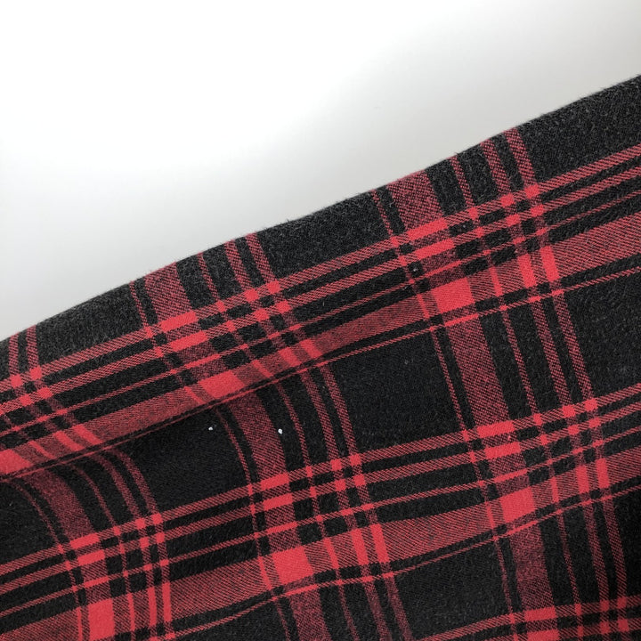 80s-90'S LL Bean Tartan Check Long-Sleeve Light Flannel Shirt, Made in USA, Men's Size M (Equivalent), Vintage cotton red type Vintage Second Hand