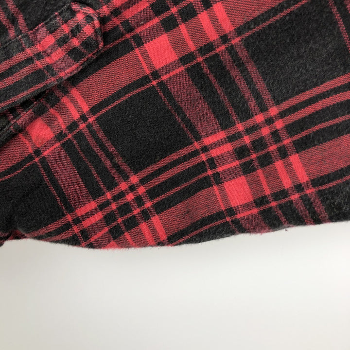 80s-90'S LL Bean Tartan Check Long-Sleeve Light Flannel Shirt, Made in USA, Men's Size M (Equivalent), Vintage cotton red type Vintage Second Hand