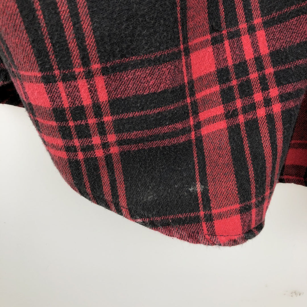 80s-90'S LL Bean Tartan Check Long-Sleeve Light Flannel Shirt, Made in USA, Men's Size M (Equivalent), Vintage cotton red type Vintage Second Hand