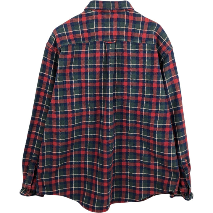 Eddie Bauer Men's Long Sleeve Heavy Flannel Check Shirt, Size XL cotton red type Vintage Second Hand