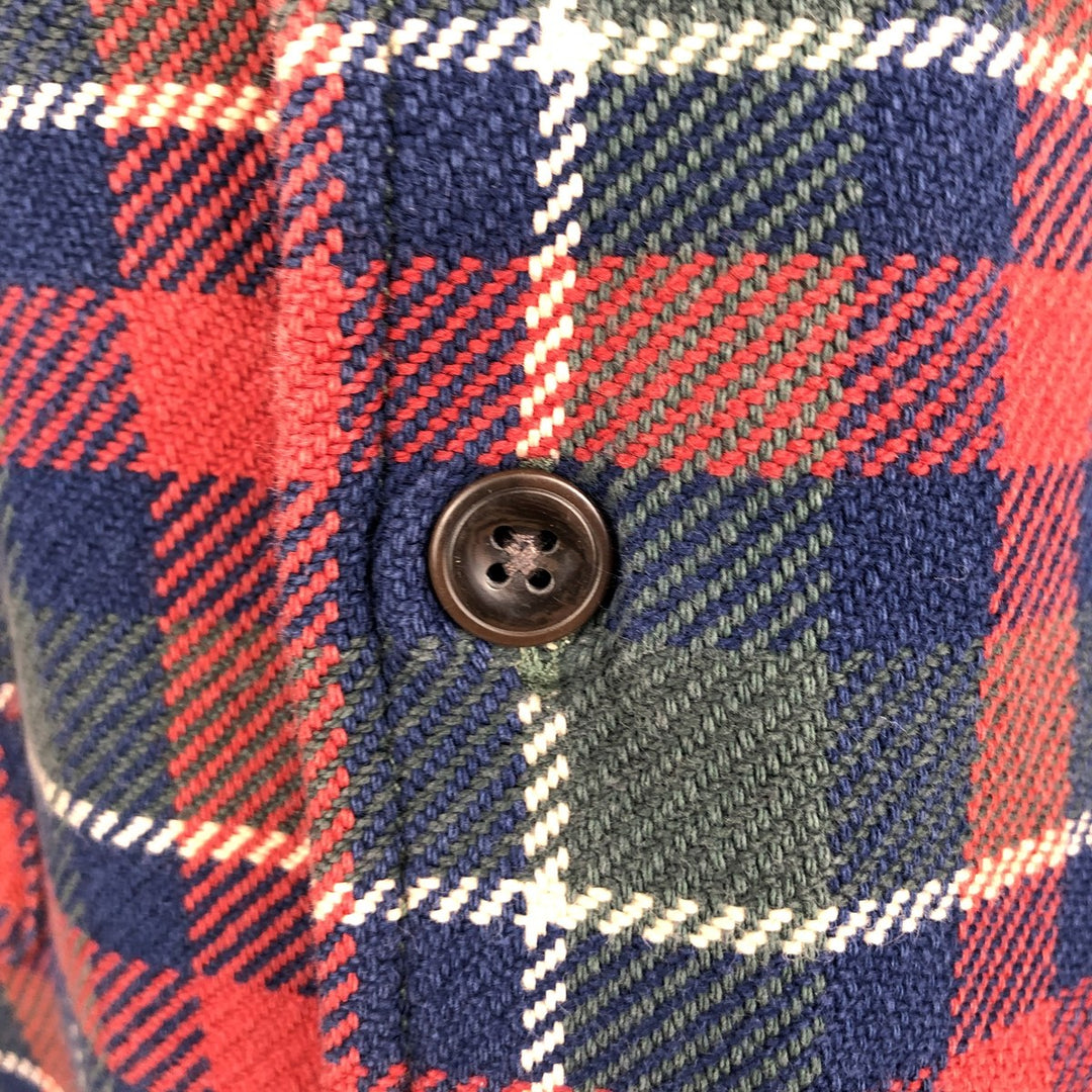 Eddie Bauer Men's Long Sleeve Heavy Flannel Check Shirt, Size XL cotton red type Vintage Second Hand