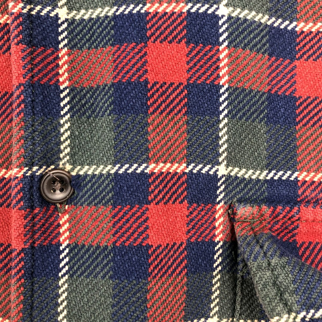 Eddie Bauer Men's Long Sleeve Heavy Flannel Check Shirt, Size XL cotton red type Vintage Second Hand