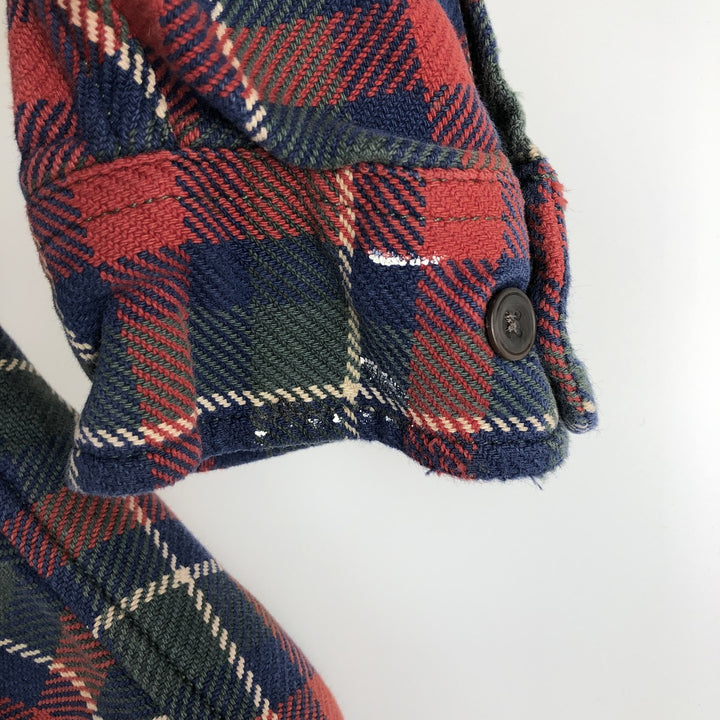 Eddie Bauer Men's Long Sleeve Heavy Flannel Check Shirt, Size XL cotton red type Vintage Second Hand
