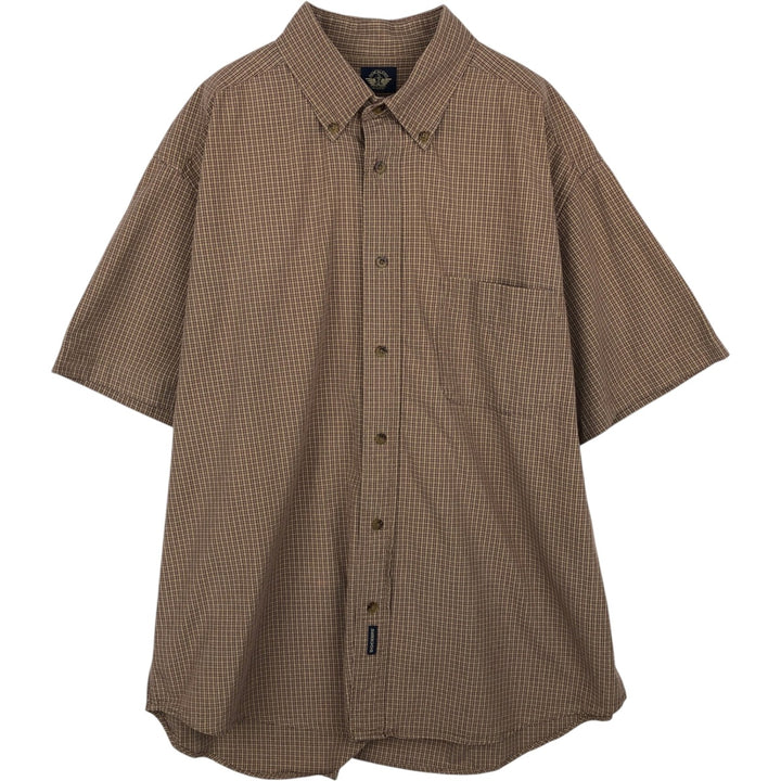 Dockers short sleeve button down check shirt, men's XL size cotton Beige type Vintage Second Hand