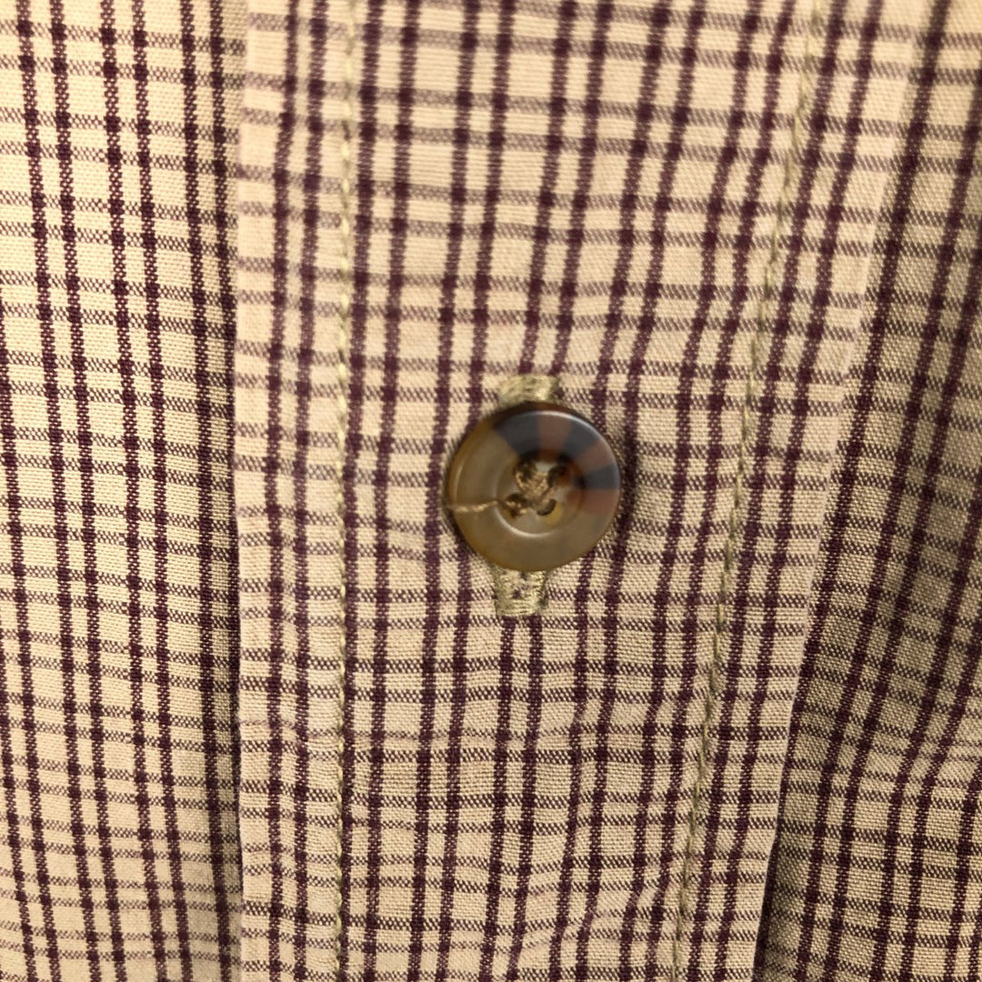 Dockers short sleeve button down check shirt, men's XL size cotton Beige type Vintage Second Hand