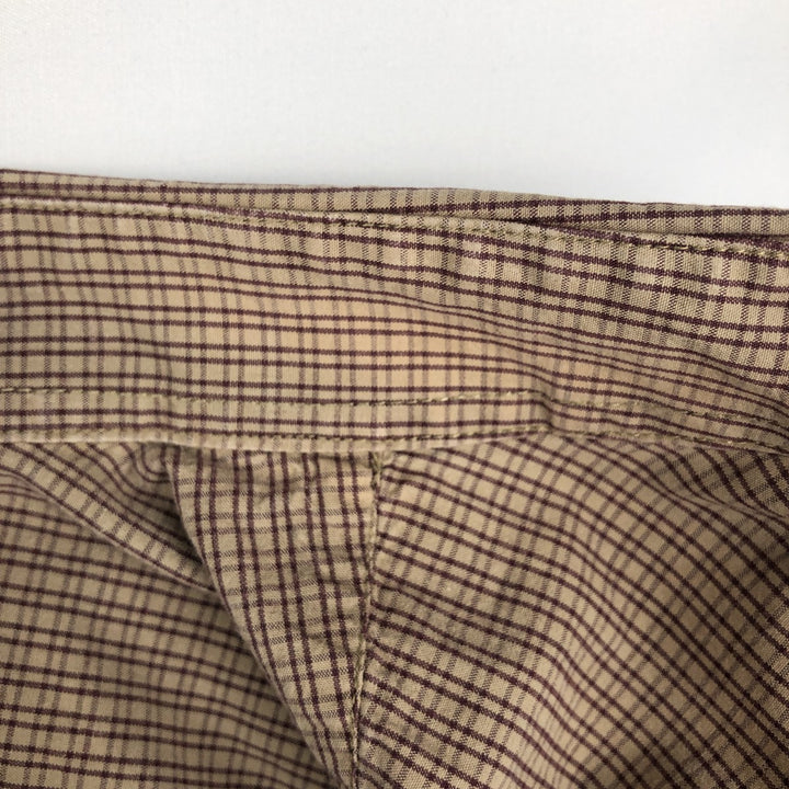 Dockers short sleeve button down check shirt, men's XL size cotton Beige type Vintage Second Hand