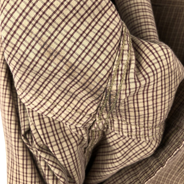 Dockers short sleeve button down check shirt, men's XL size cotton Beige type Vintage Second Hand