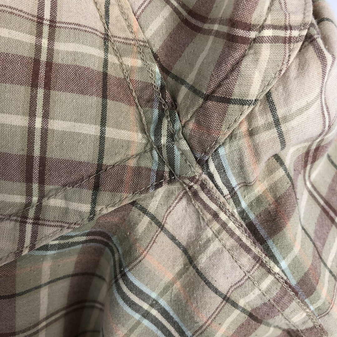 Brooks Brothers Est.1818 Short Sleeve Button-Down Check Shirt, Men's Size L cotton Beige type Vintage Second Hand
